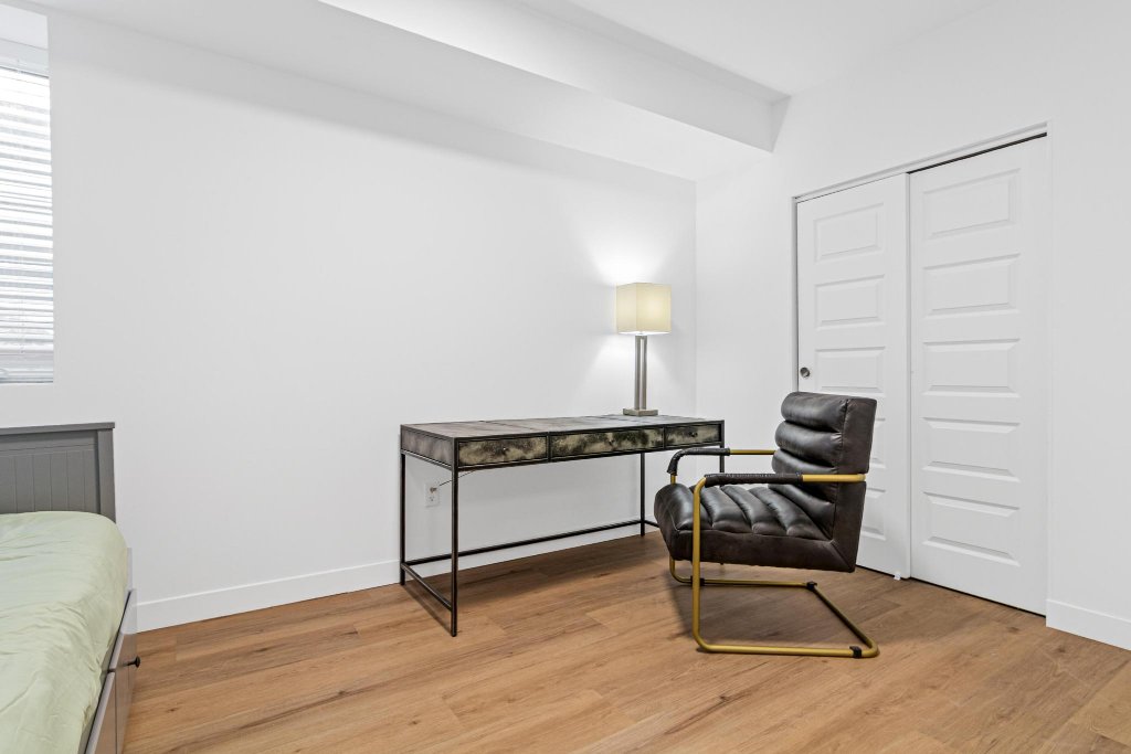 Lower level furnished bedroom